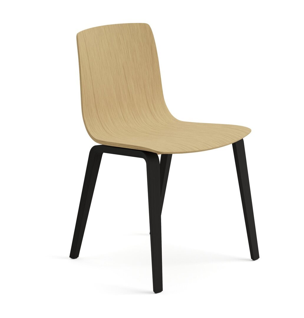Arper Aava 02 - 7625 - Stuhl - L0006 - Schwarz - L0022 - Eiche Natur