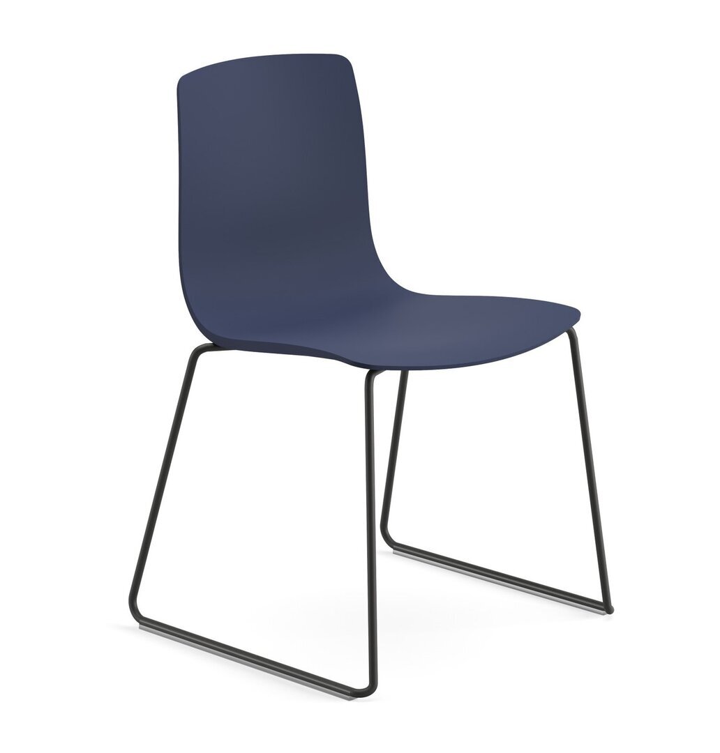 Arper Aava 02 - 7601 - Kufengestell Stuhl - V25 Schwarz matt  - PG00014 - Blau