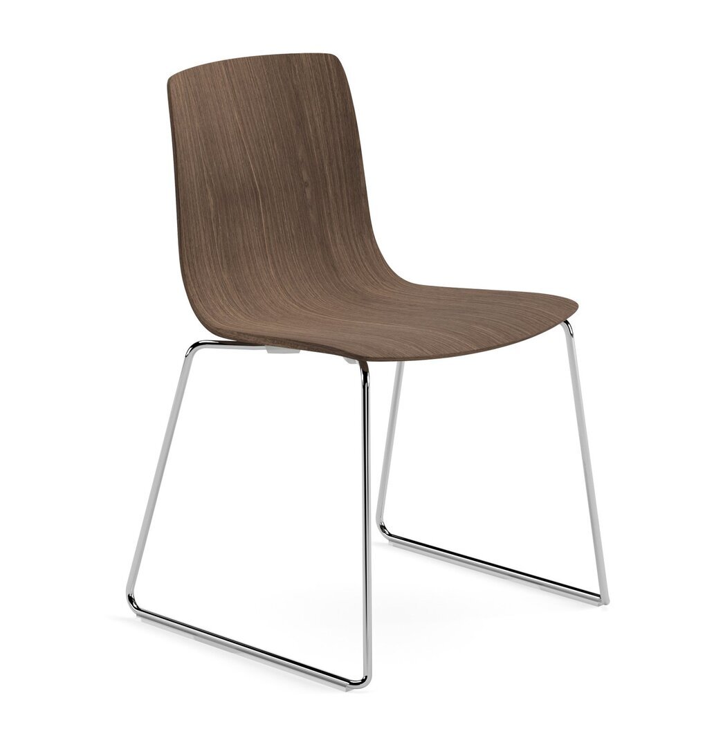 Arper Aava 02 - 7624 - Kufengestell Stuhl - Chrom - L0028 - Nussbaum
