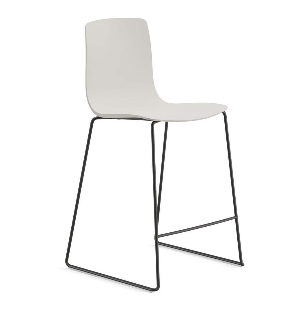 Arper Aava 02 - 7605 - Thekenhocker - V25 Schwarz matt  - PG00011 - Weiss