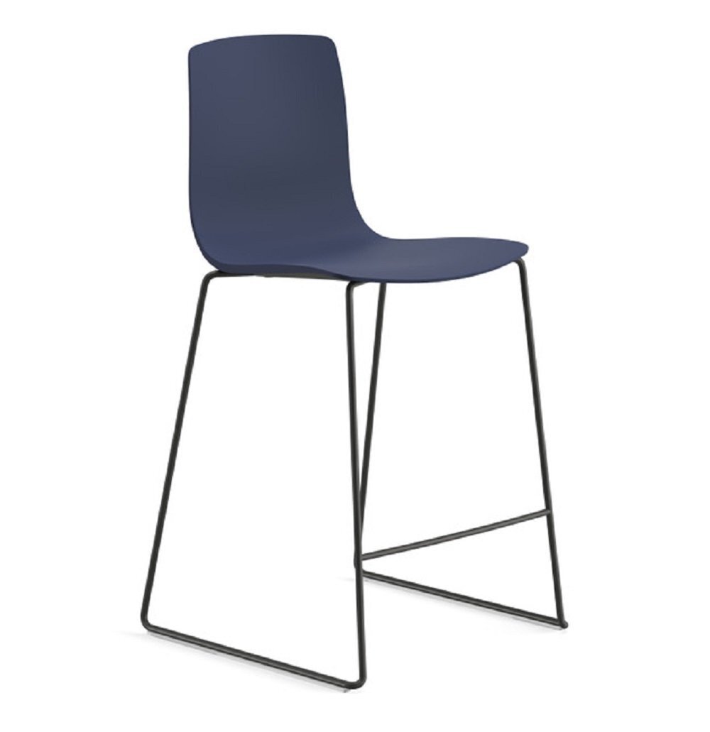 Arper Aava 02 - 7605 - Thekenhocker - V25 Schwarz matt  - PG00014 - Blau