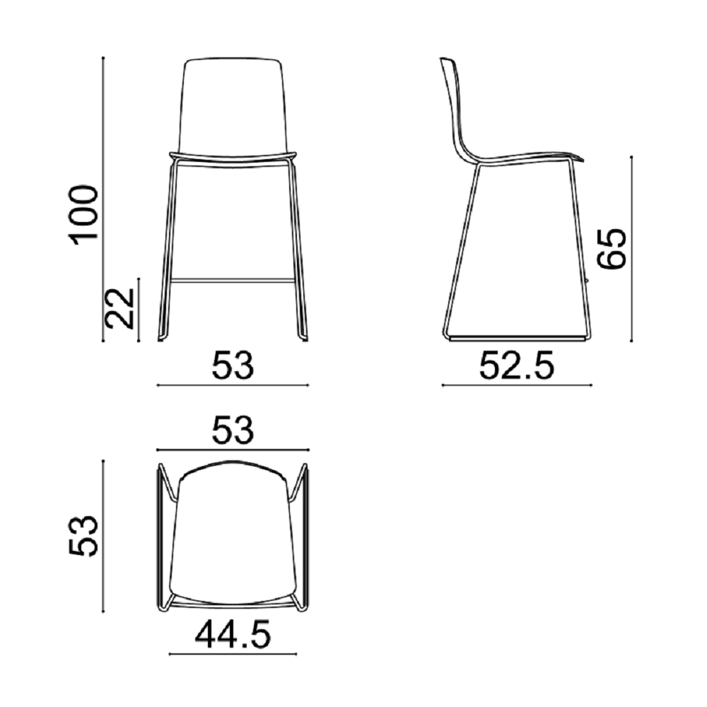 Arper Aava 02 - 7605 - Thekenhocker