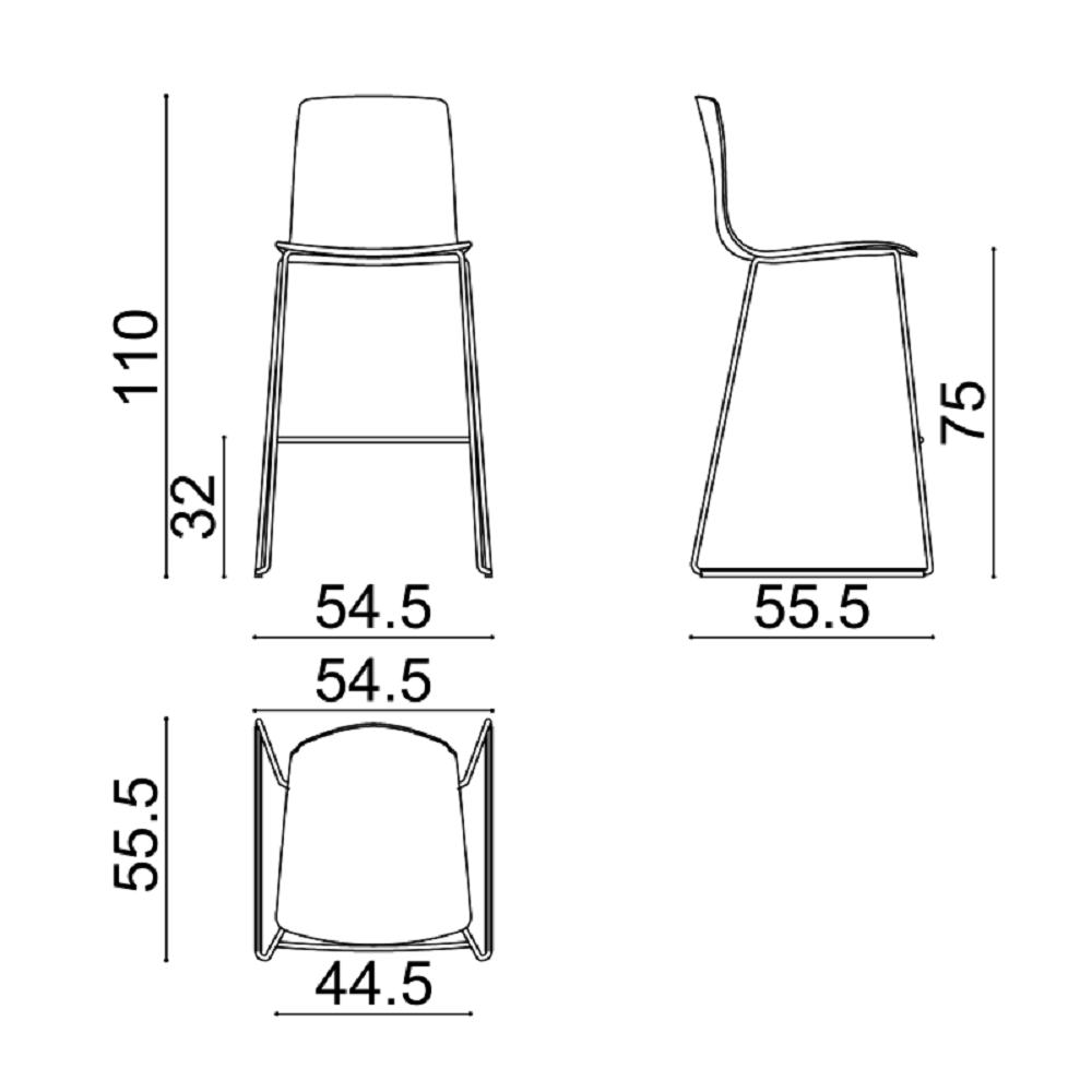 Arper Aava 02 - 7606 - Barhocker