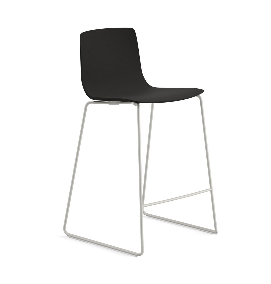 Arper Aava 02 - 7628 - Thekenhocker - V 68 Weiß matt - L0006 - Schwarz