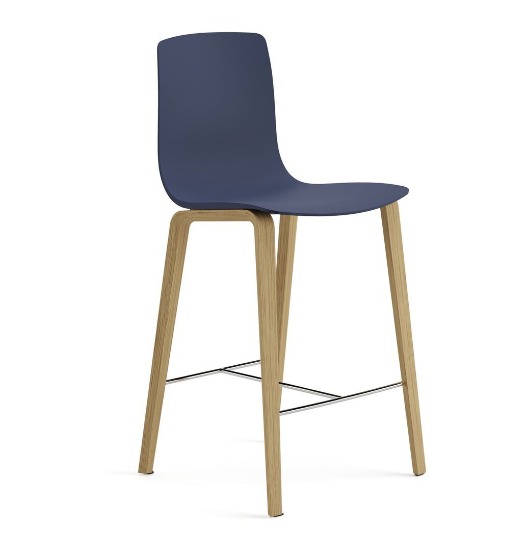 Arper Aava 02 - 7607 - Thekenhocker - L0022 - Eiche Natur - PG00014 - Blau