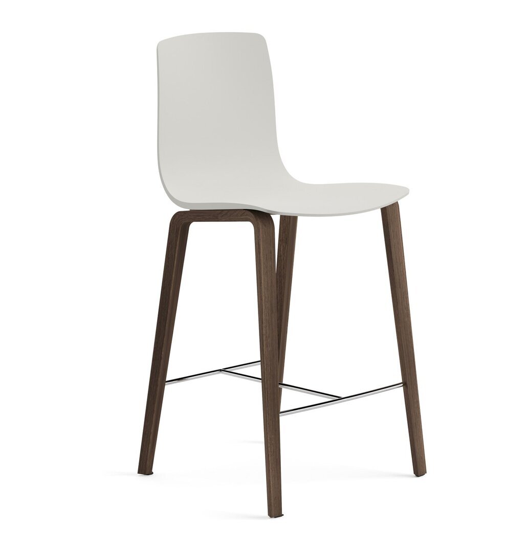 Arper Aava 02 - 7607 - Thekenhocker - L0028 - Nussbaum - PG00011 - Weiss