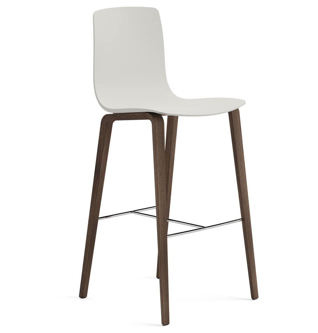 Arper Aava 02 - 7608 - Barhocker - L0028 - Nussbaum - PG00011 - Weiss