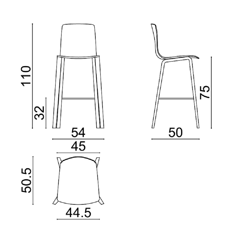 Arper Aava 02 - 7608 - Barhocker
