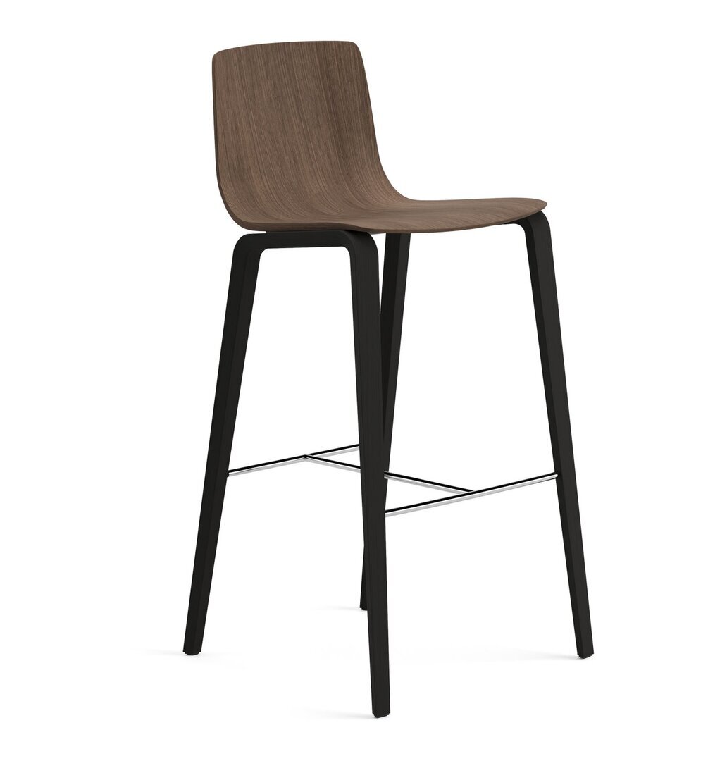 Arper Aava 02 - 7631 - Barhocker - L0006 - Schwarz - L0028 - Nussbaum