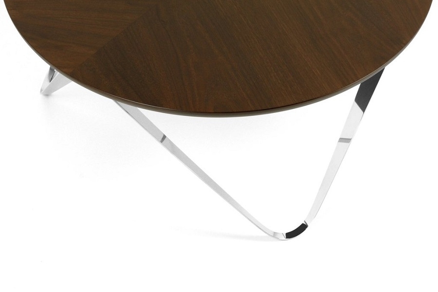 Joval Couchtisch Chronos Edelstahl - Nussbaumfurnier, gebeizt