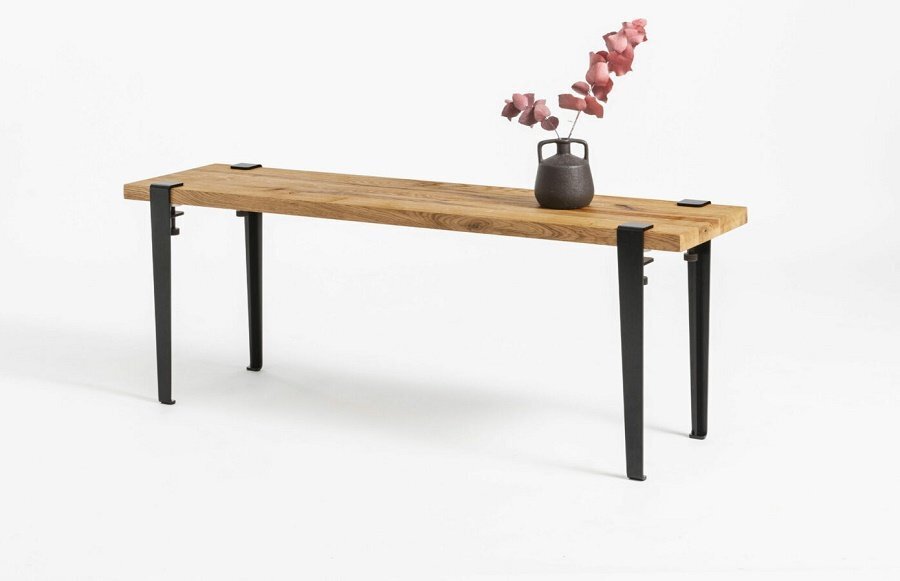 Tiptoe Duke Bench In Reclaimed Wood - Graphite Black