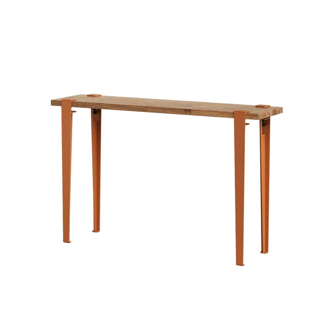 Tiptoe Lima Side Table In Reclaimed Wood - Tangerine Red