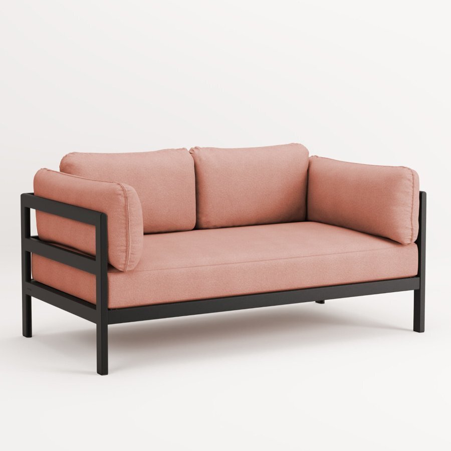 TIPTOE EASY SOFA – 2 SEATS - GRAPHITE BLACK - VINTAGE PINK