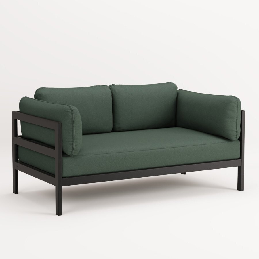TIPTOE EASY SOFA – 2 SEATS - GRAPHITE BLACK - FOREST GREEN