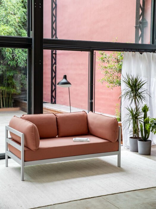 TIPTOE EASY SOFA – 2 SEATS - AUSTRAL GREY - VINTAGE PINK