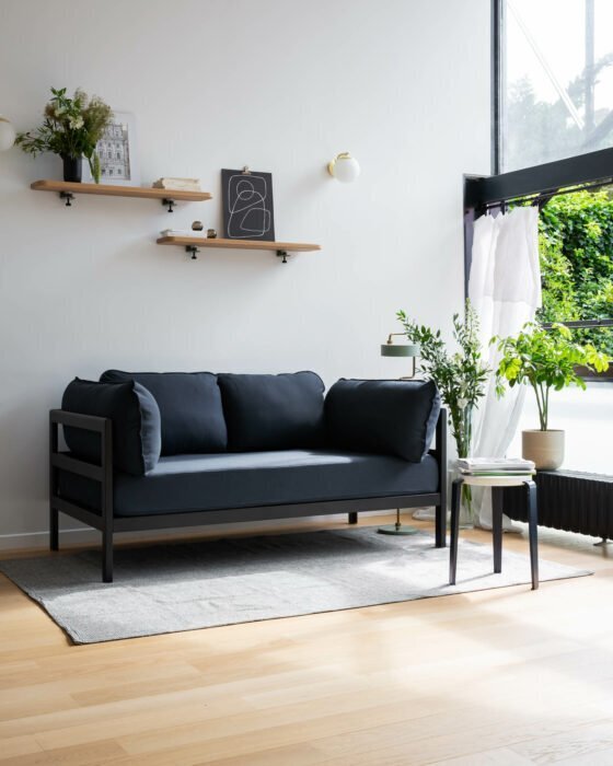 TIPTOE EASY SOFA – 2 SEATS - GRAPHITE BLACK - MIDNIGHT BLUE
