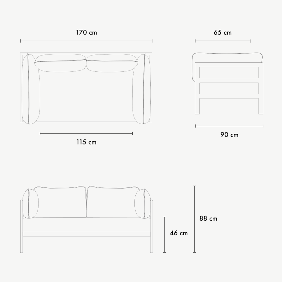 TIPTOE EASY SOFA – 2 SEATS