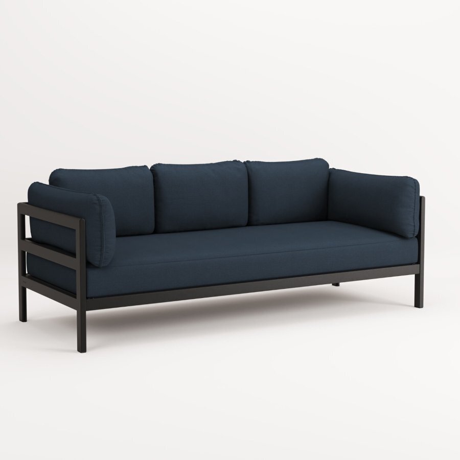 TIPTOE EASY SOFA 3 TO 4 SEATS - GRAPHITE BLACK - MIDNIGHT BLUE
