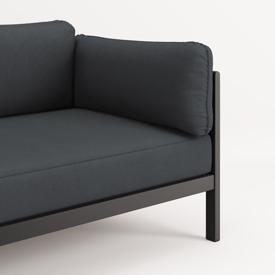 TIPTOE EASY SOFA 3 TO 4 SEATS - GRAPHITE BLACK - SLATE GREY
