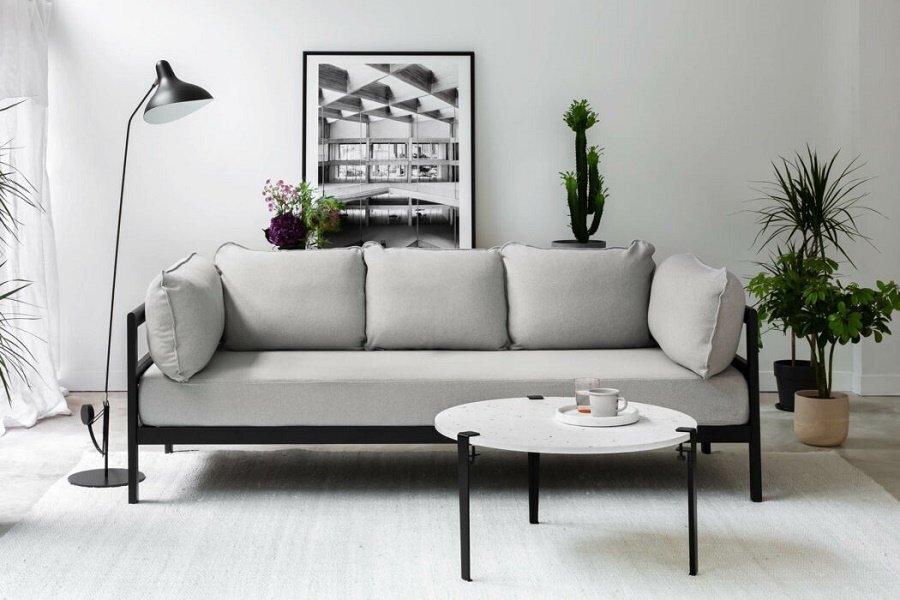 TIPTOE EASY SOFA 3 TO 4 SEATS - GRAPHITE BLACK - HEATHER GREY
