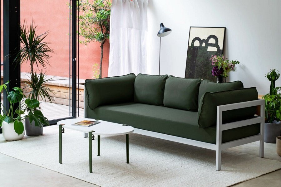 TIPTOE EASY SOFA 3 TO 4 SEATS - AUSTRAL GREY - FOREST GREEN 