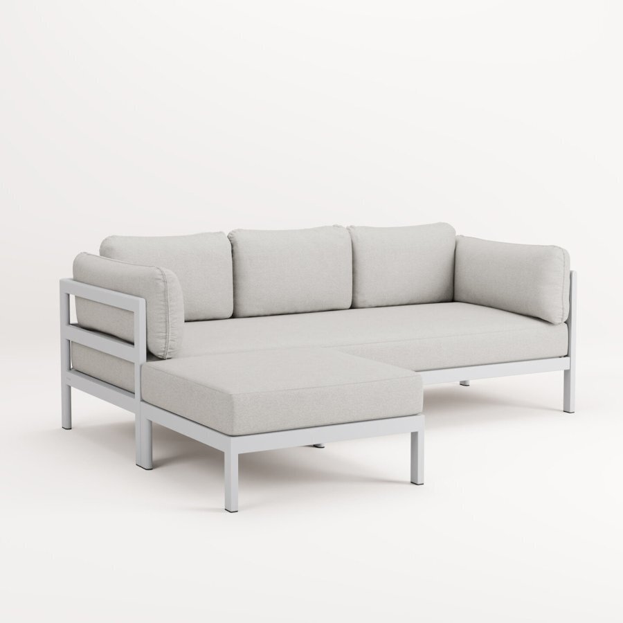 EASY CORNER SOFA – 3 TO 4 SEATS - AUSTRAL GREY - HEATHER GREY