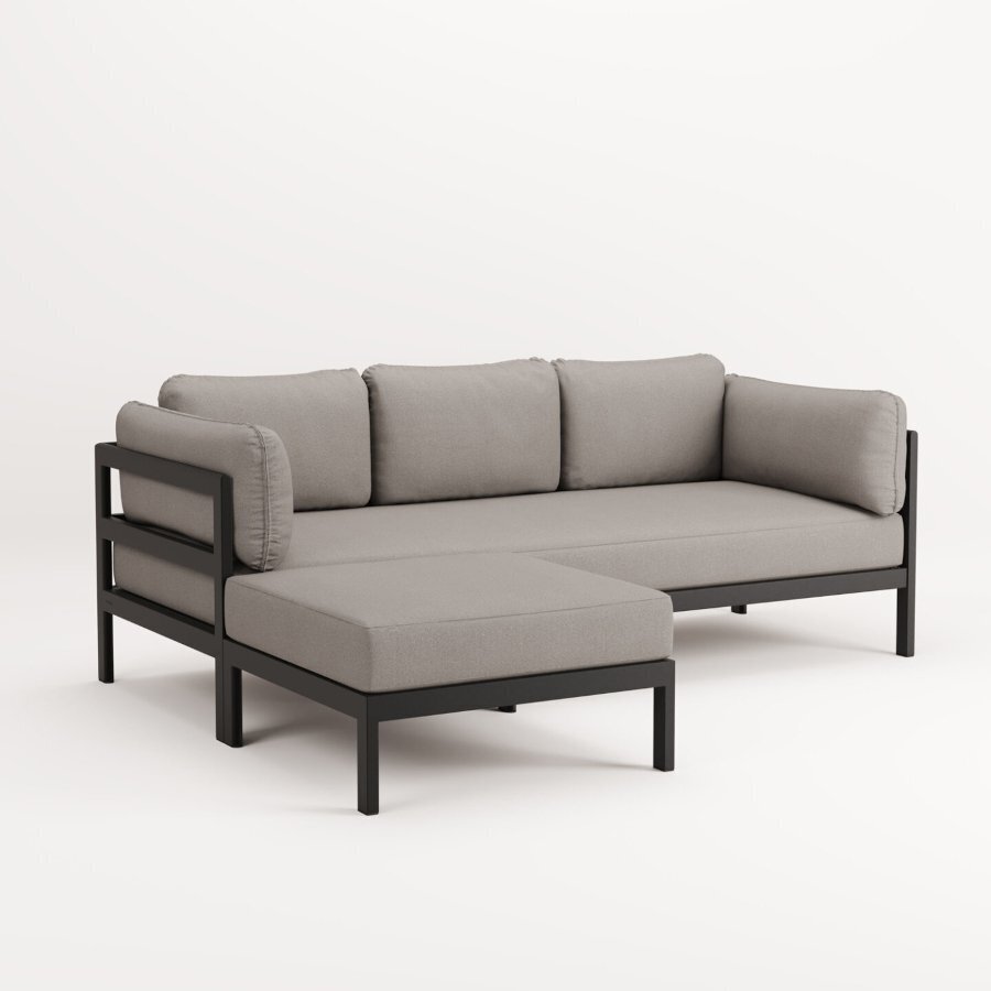 EASY CORNER SOFA – 3 TO 4 SEATS - GRAPHITE BLACK - SAND BEIGE