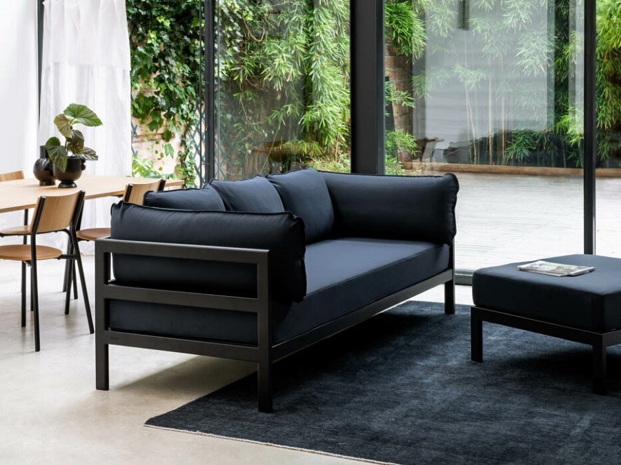 EASY CORNER SOFA – 3 TO 4 SEATS - GRAPHITE BLACK - MIDNIGHT BLUE