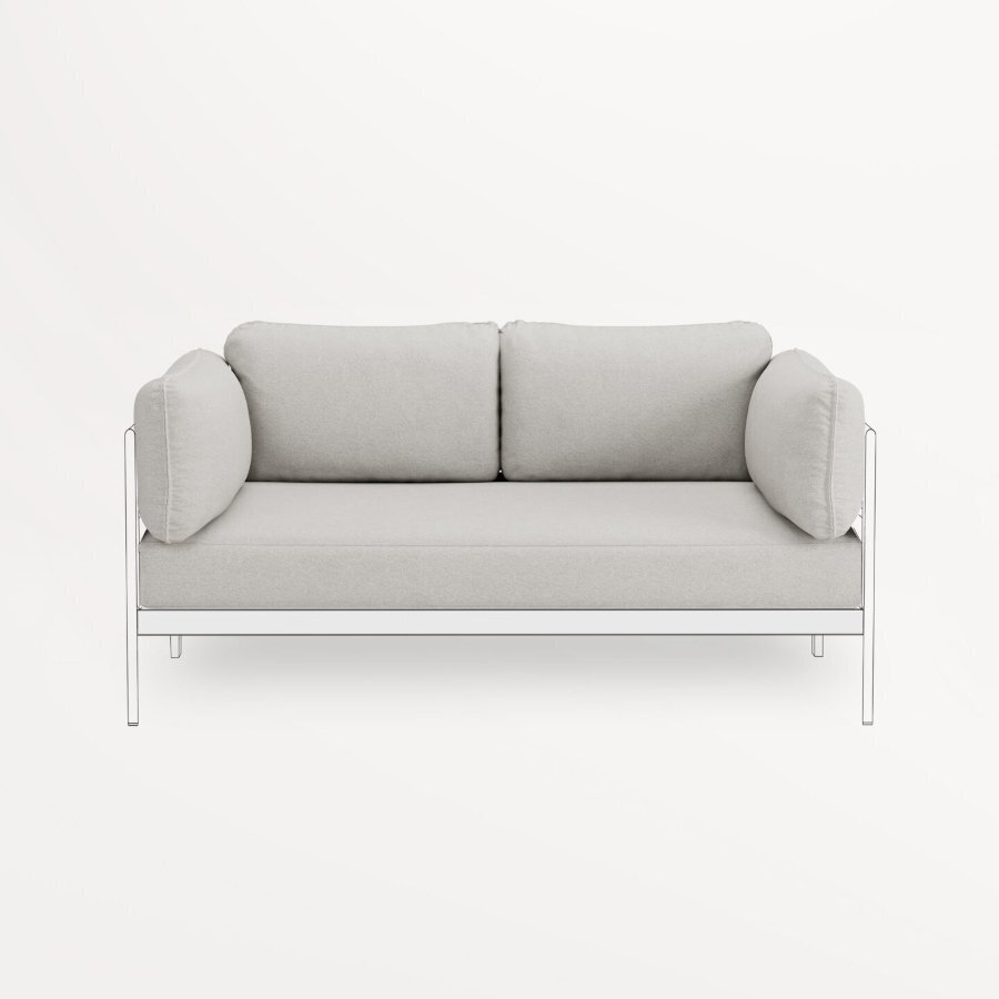 TIPTOE EASY SOFA COVERS SET - 2 SEATER - HEATHER GREY