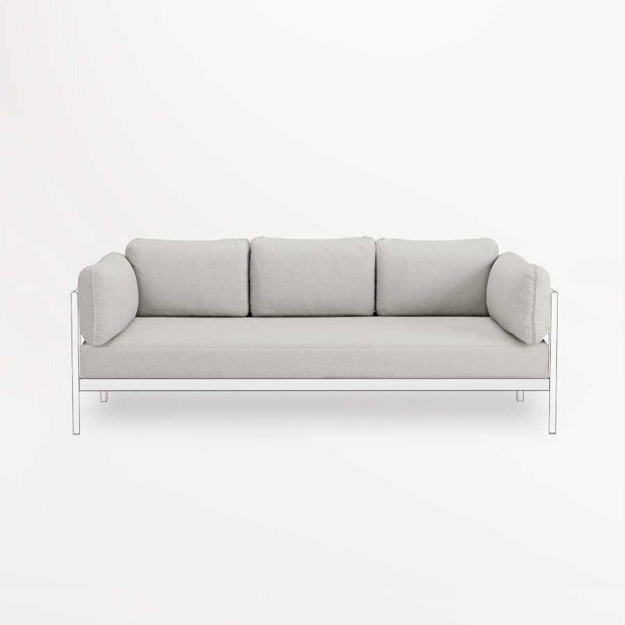 TIPTOE EASY SOFA COVERS SET - 3 TO 4 SEATER - HEATHER GREY