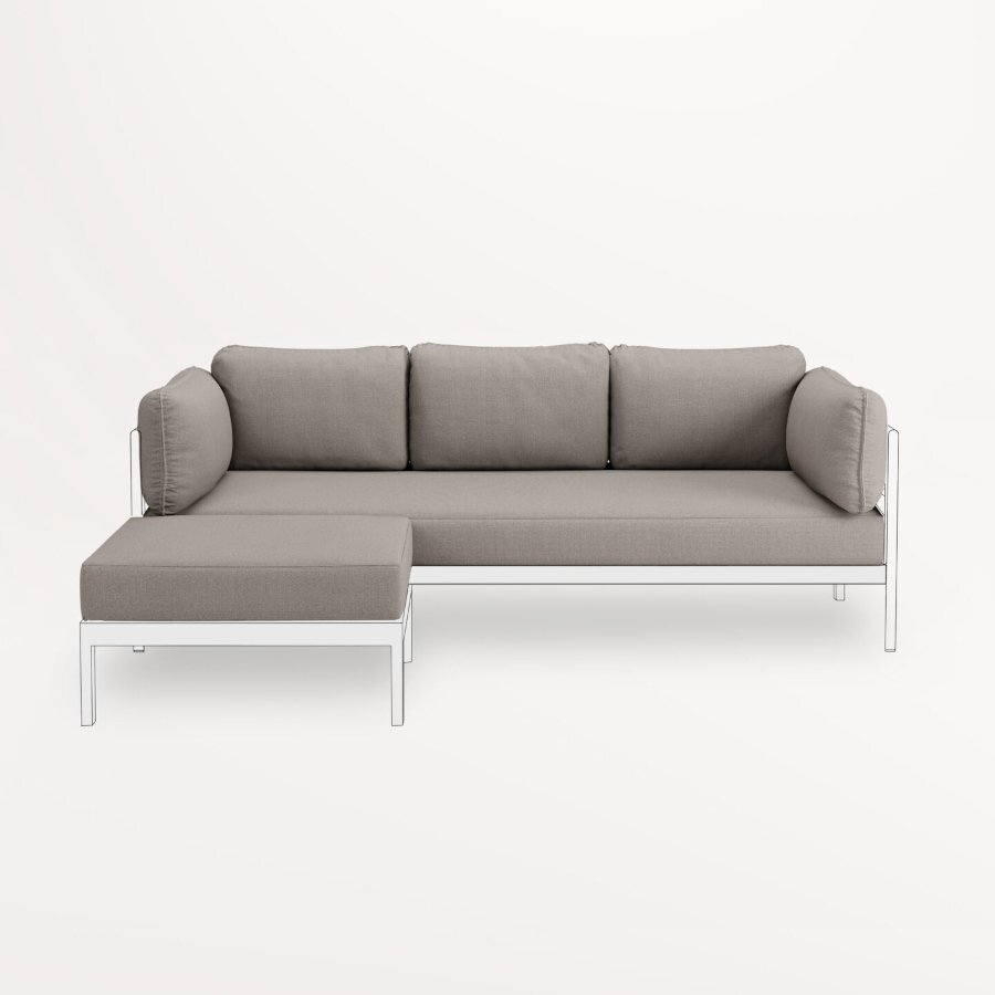 TIPTOE EASY SOFA COVERS SET - 3 TO 4 SEATER + OTTOMAN - SAND BEIGE