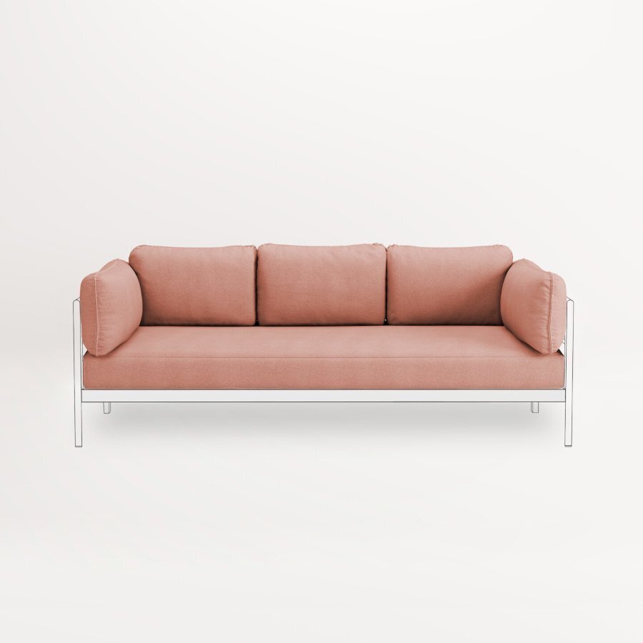 TIPTOE EASY SOFA COVERS SET - 3 TO 4 SEATER - VINTAGE PINK