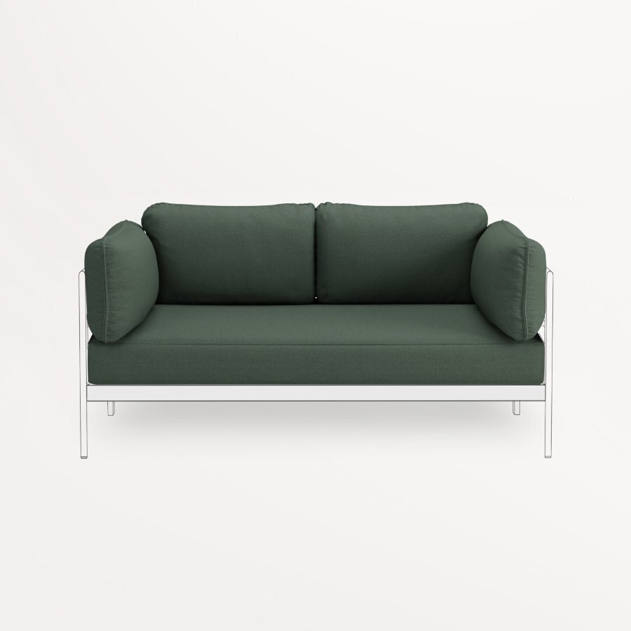 TIPTOE EASY SOFA COVERS SET - 2 SEATER - FOREST GREEN 