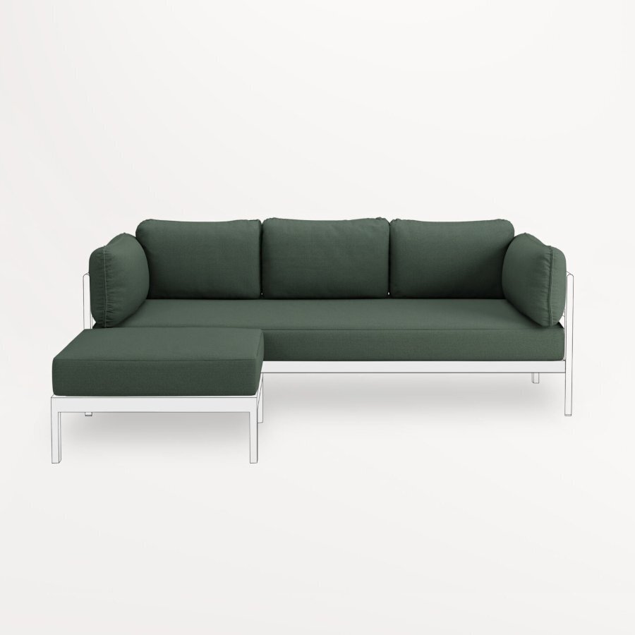 TIPTOE EASY SOFA COVERS SET - 3 TO 4 SEATER + OTTOMAN - FOREST GREEN 