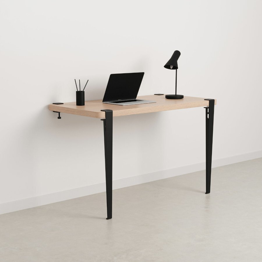 Tiptoe Wall desk – eco–certified wood - Graphite Black