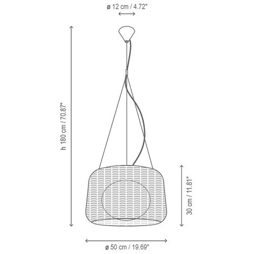 Bover Fora-S 50 Pendelleuchte, graphitgrau