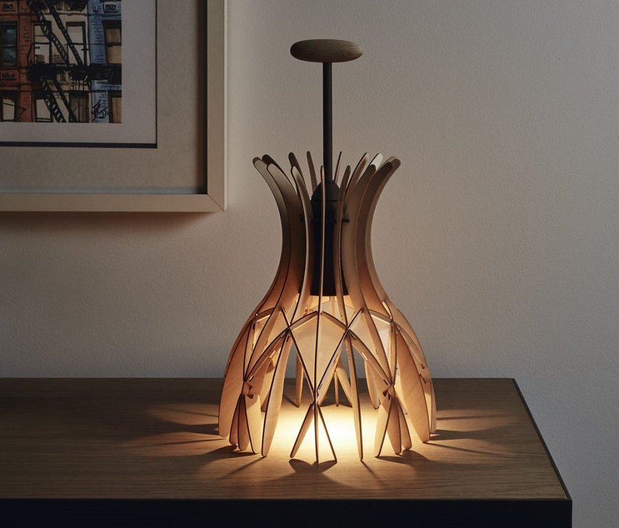 Bover Domita M/36 Tischleuchten - Brown – Natural Wood