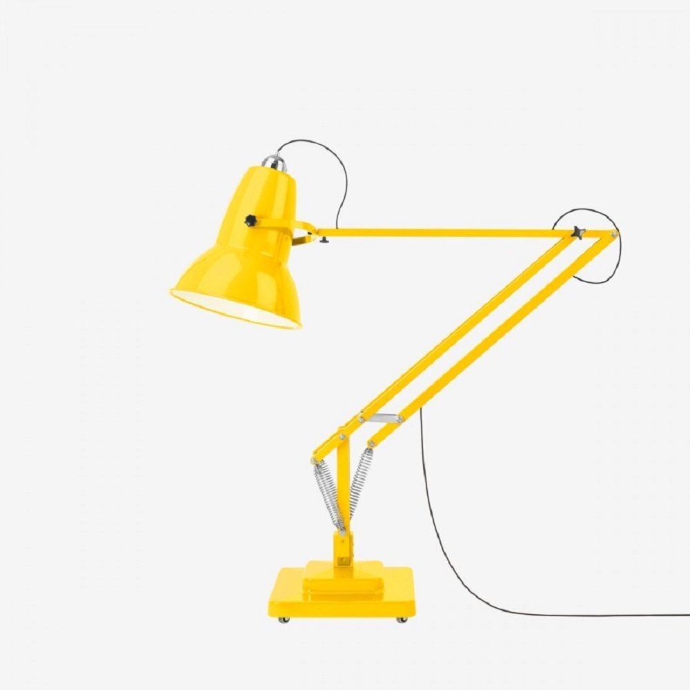Anglepoise Original 1227 Giant Floor Lamp- Citrus Yellow with Black Cable Braid - Gloss Finish