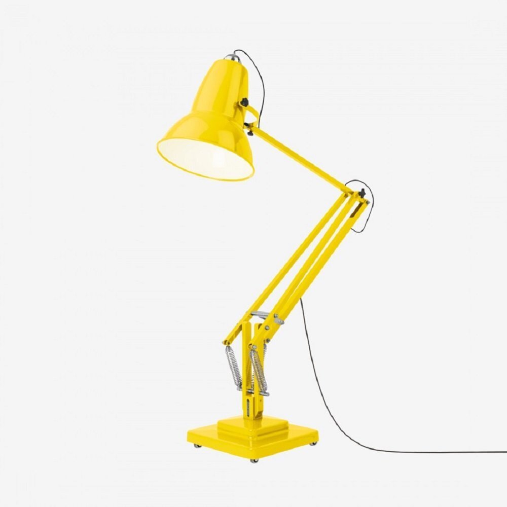 Anglepoise Original 1227 Giant Floor Lamp- Citrus Yellow with Black Cable Braid - Gloss Finish