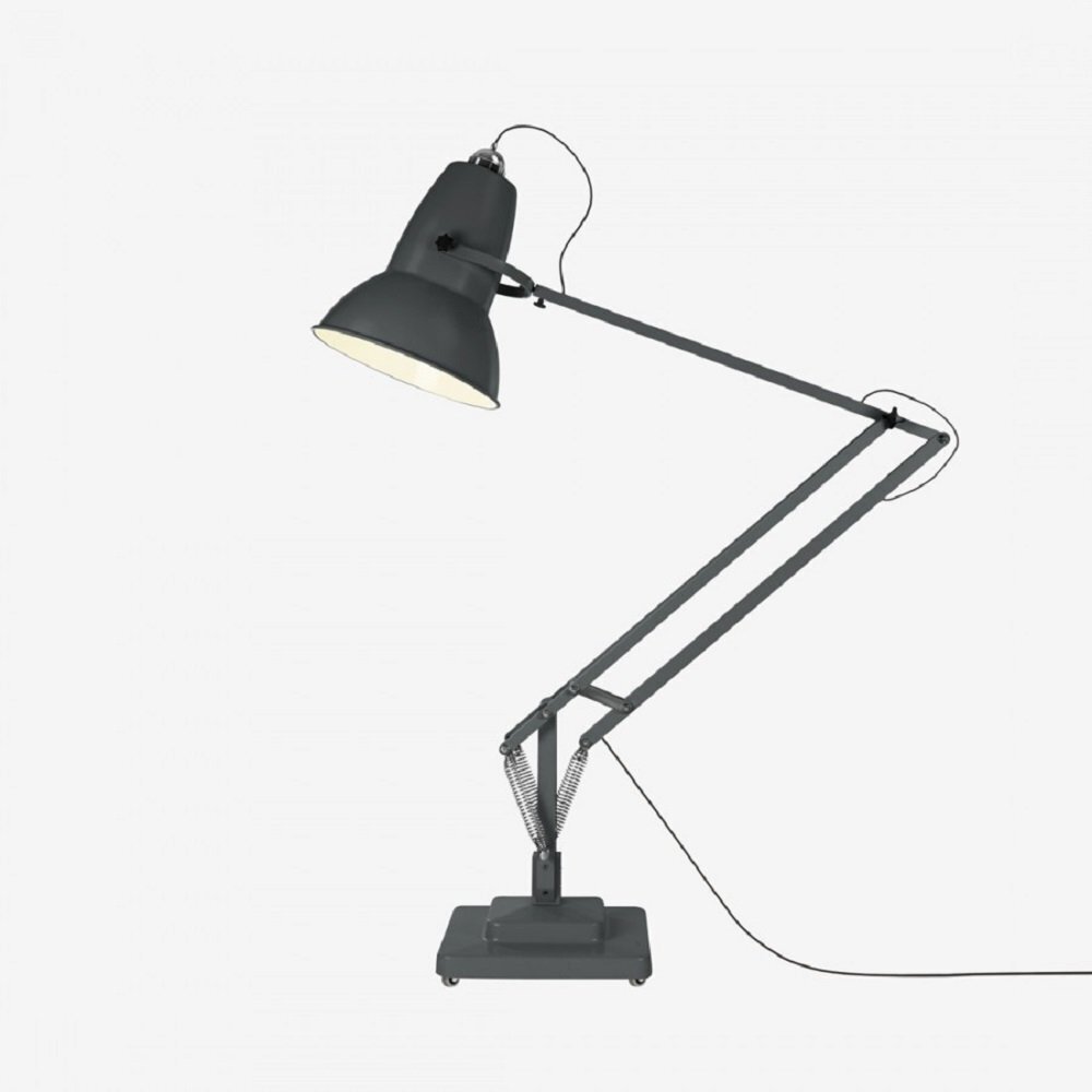 Anglepoise Original 1227 Giant Floor Lamp- Slate Grey with Black Cable Braid - Satin Finish