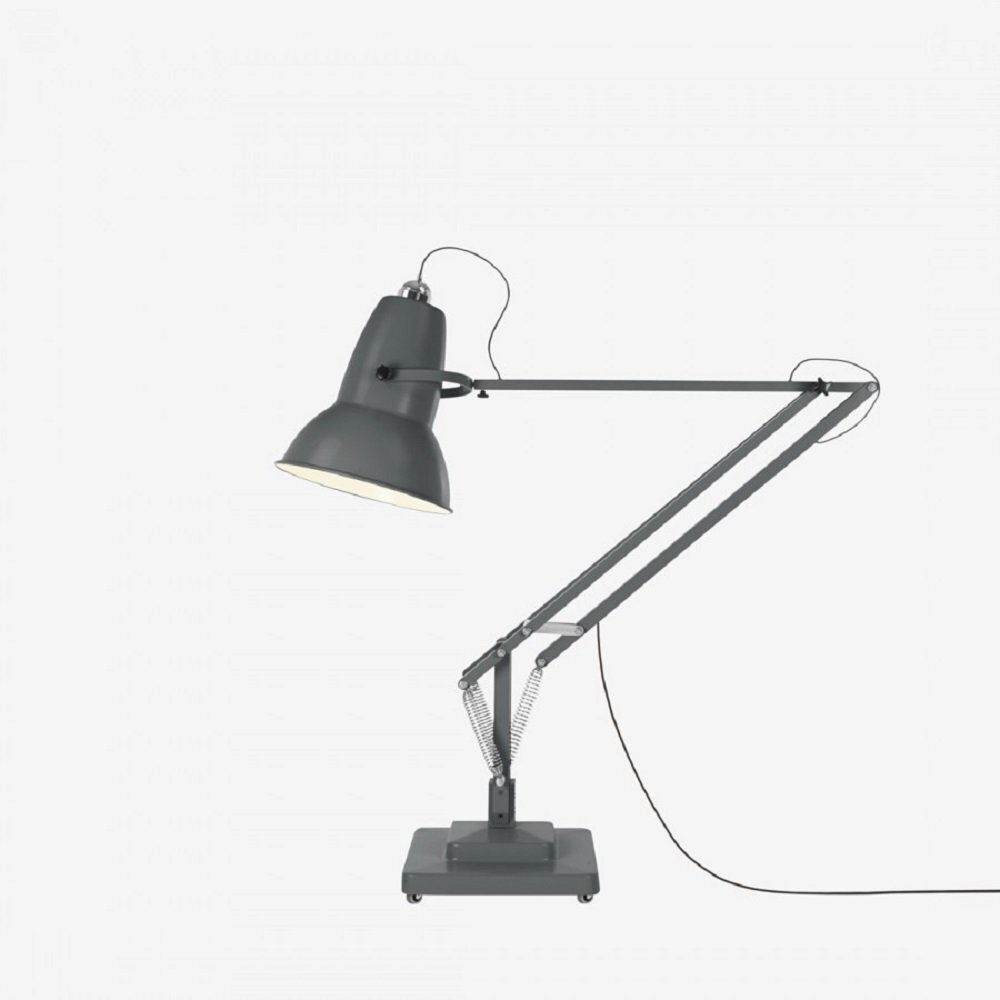 Anglepoise Original 1227 Giant Floor Lamp- Slate Grey with Black Cable Braid - Satin Finish