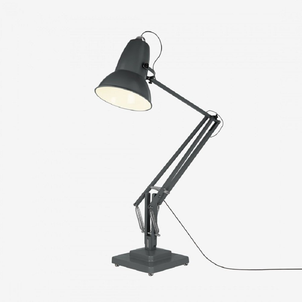 Anglepoise Original 1227 Giant Floor Lamp- Slate Grey with Black Cable Braid - Satin Finish