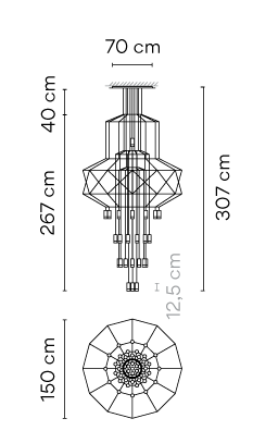 Vibia Wireflow Chandelier 0374/0375 - Pendelleuchte - 0374