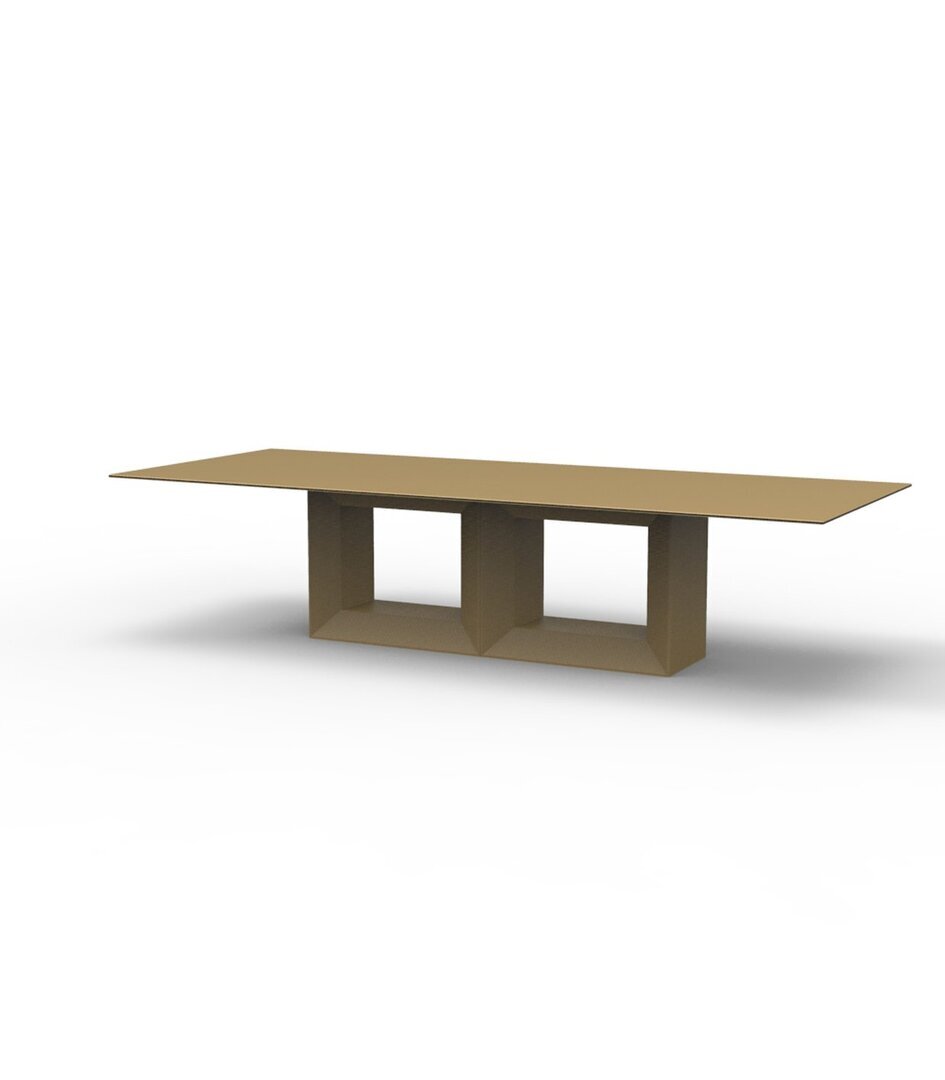Vondom Vela Table XL 300X120X72-HPL Black Edge - Lacquered-Beige