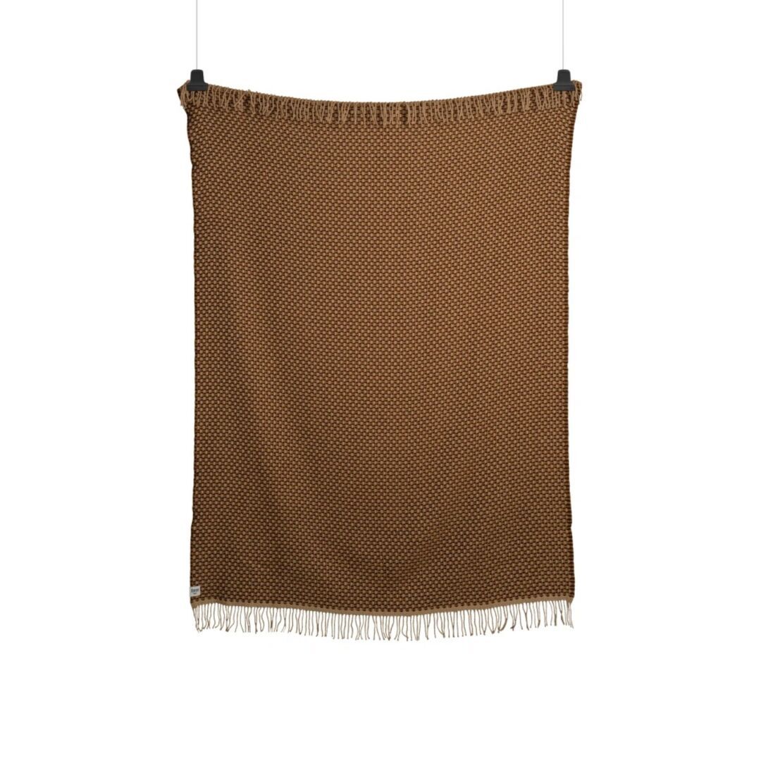 Røros Tweed Lammwolldecke Isak 150 x 210 cm von Røros Tweed Chestnut