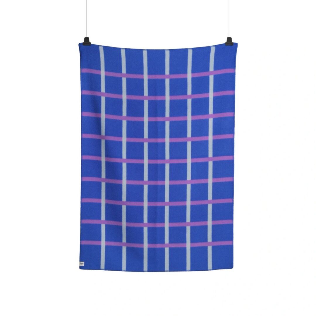 Røros Tweed,Lammwolldecke Knut 135 x 200 cm von Røros Tweed,Kobaltblau,Wohntextilien,Plaids
