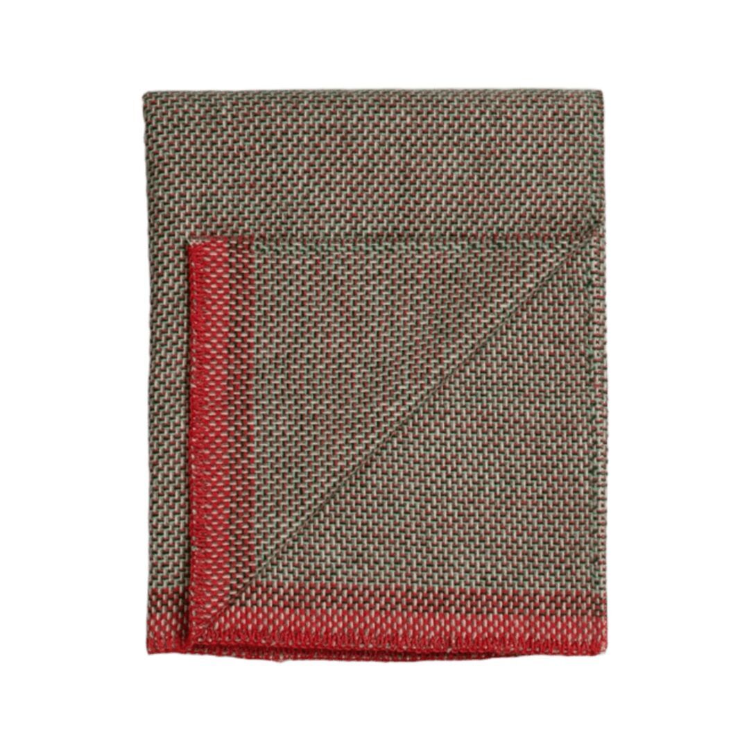 Røros Tweed Lammwolldecke Una 150 x 200 cm von Røros Tweed Grün/Rot