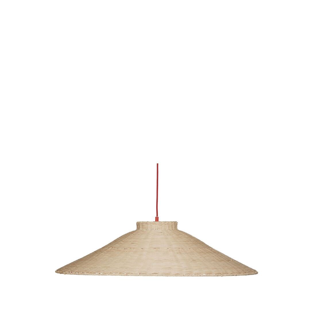Hübsch  Hübsch Chand - Pendelleuchte  Trapeze, Schwarz\Naturfarben