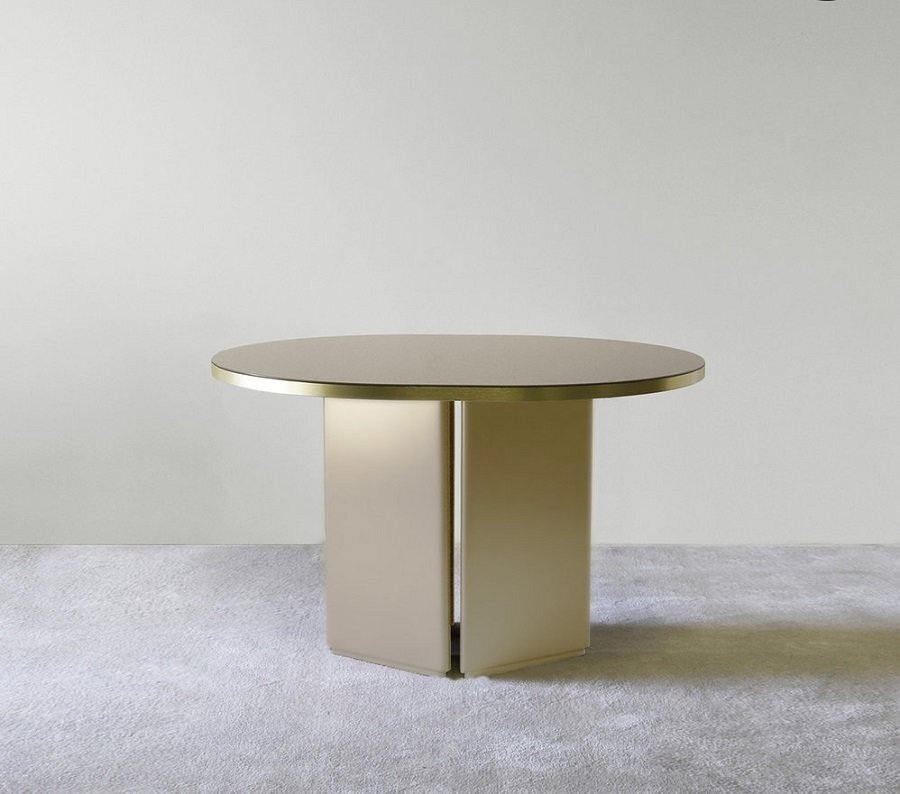 Eno Studio Brandy Small Table - Creme & Brass