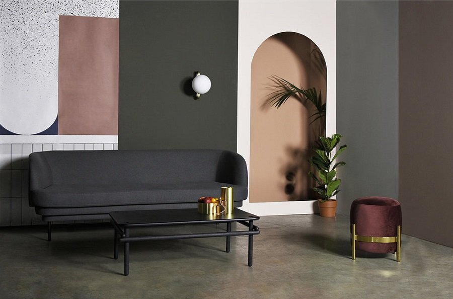 Eno Studio Cornice Ottoman Velvet